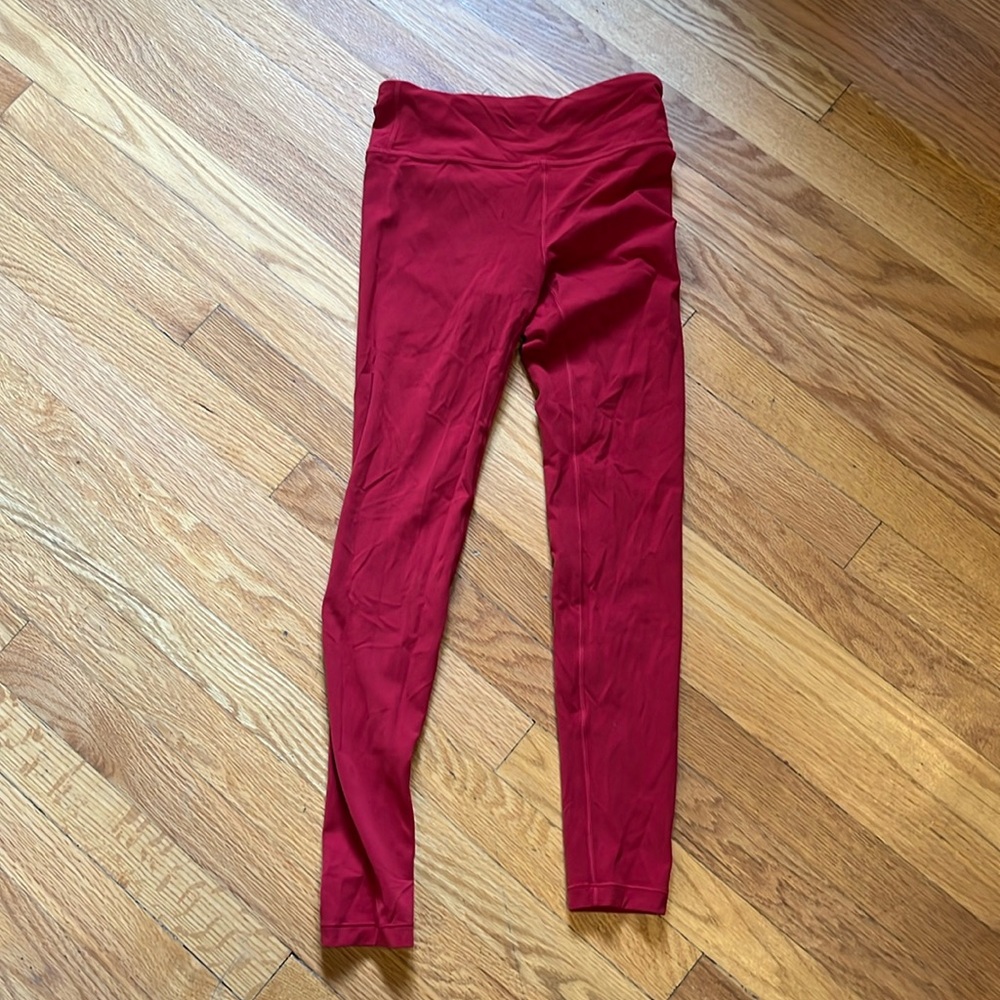 Athleta girl size 12 red leggings, perfect for Christmas or Valentine’s Day